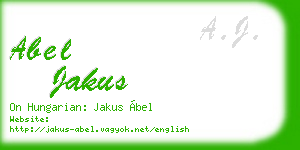 abel jakus business card